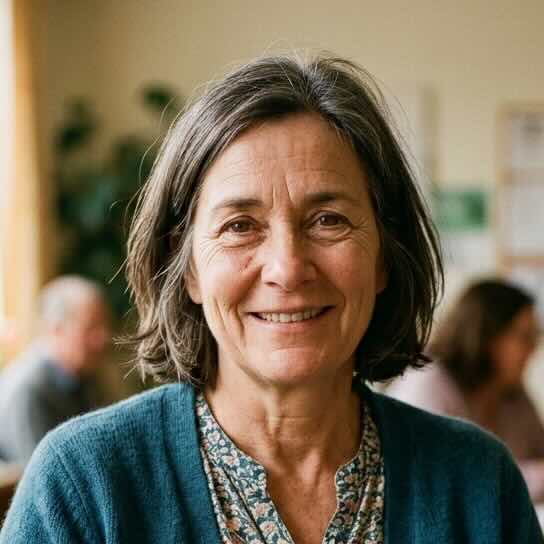 AA meeting attendees - a relaxed and hopeful community member in recovery