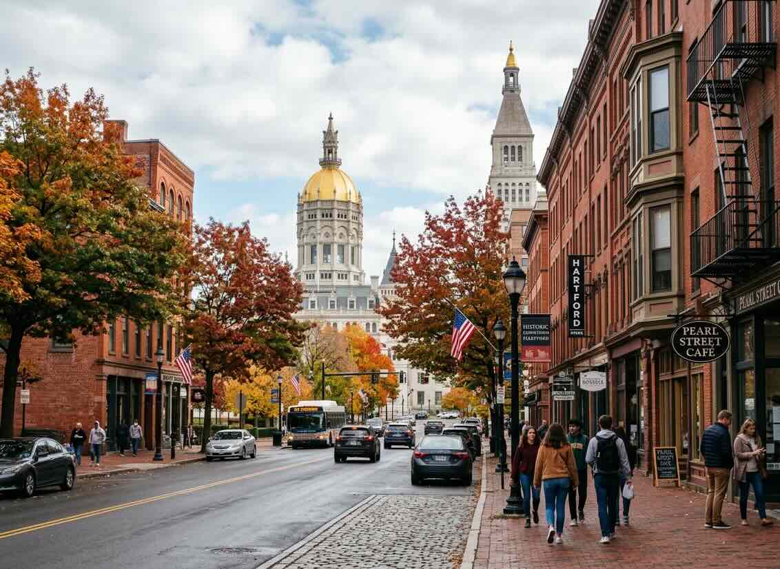 Connecticut neighborhood street