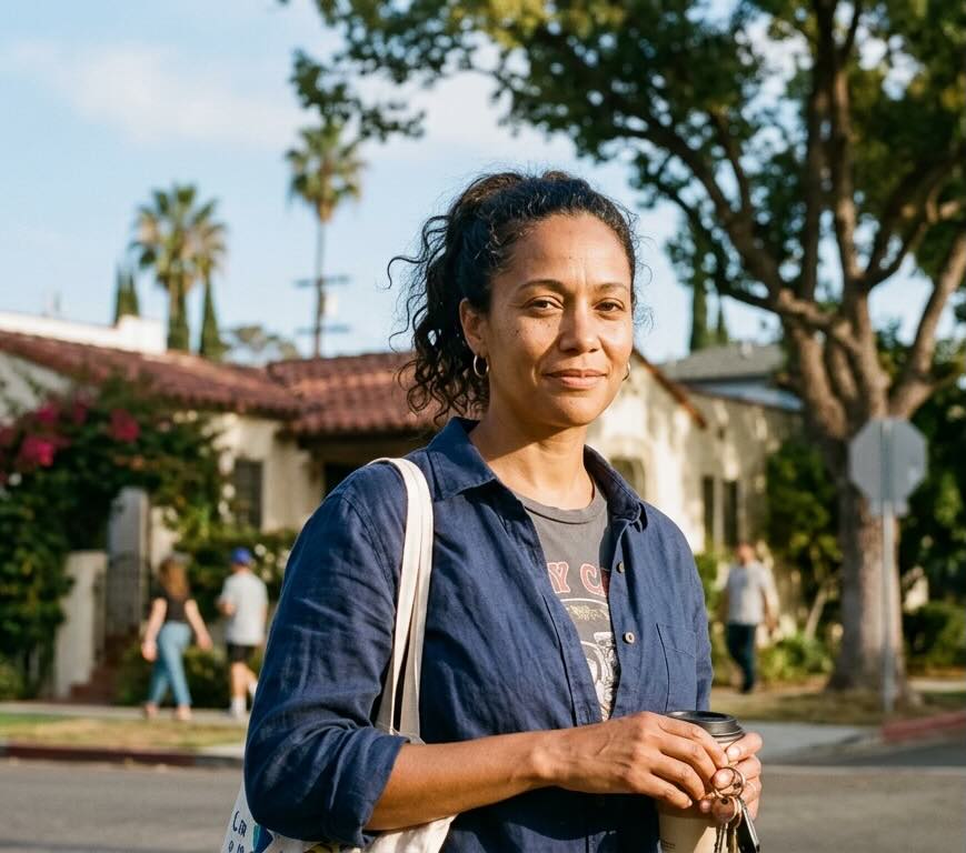 Authentic portrait of a Los Angeles resident in natural light