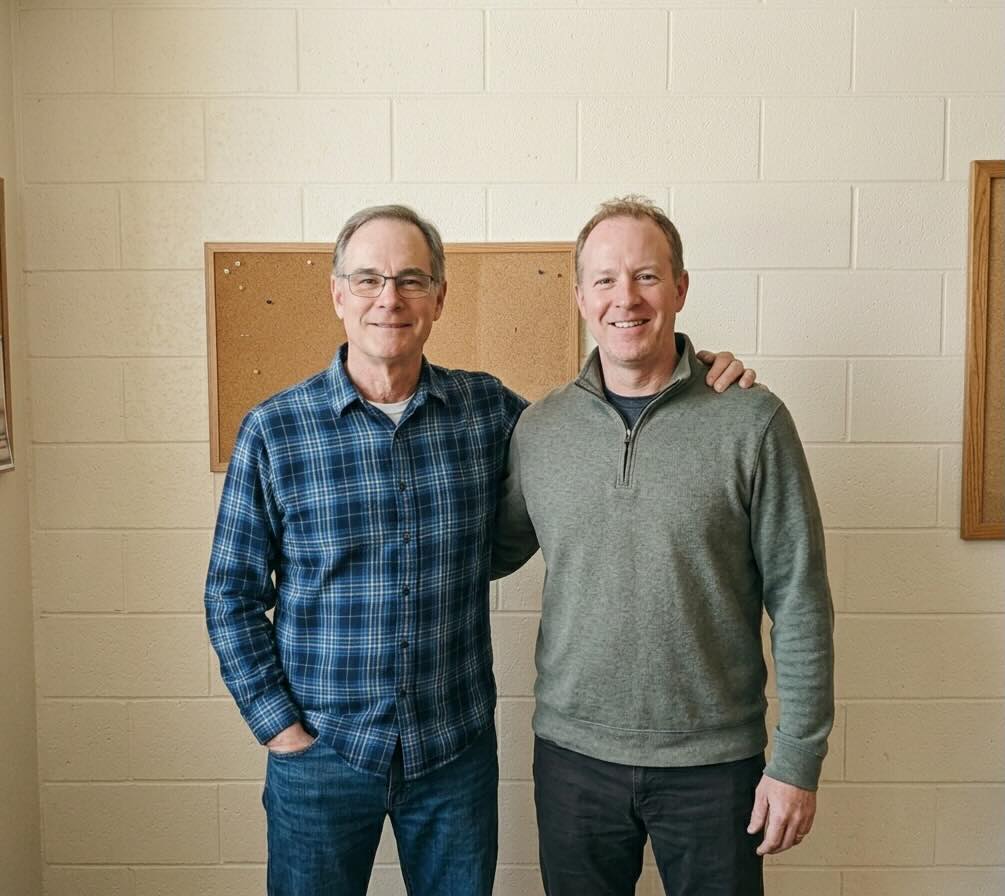 Josh and his AA sponsor having a supportive conversation