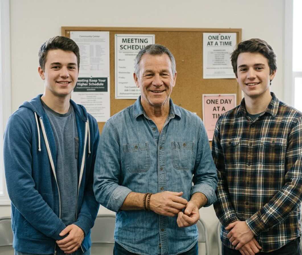 Two people talking at an AA meeting in Omaha Nebraska